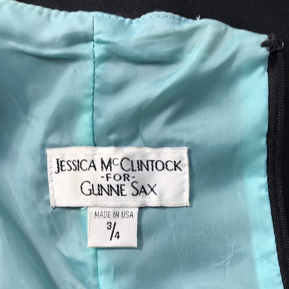 Vintage Jessica McClintock Gunne Sax Junior’s Strapless Fit & Flare Dress Sz 3/4 - Picture 5 of 8